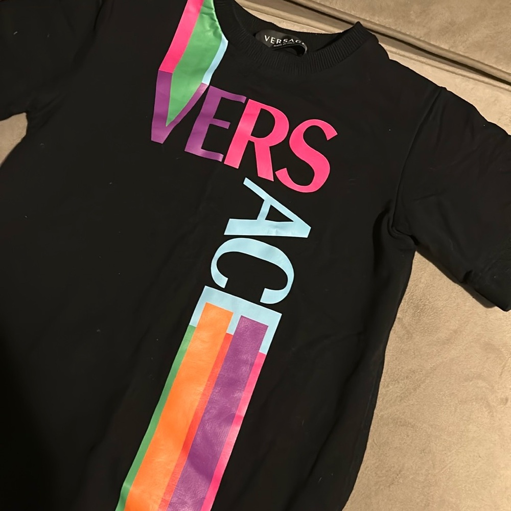 Versace Girls Short Sleeve Black Dress - Picture 3 of 5